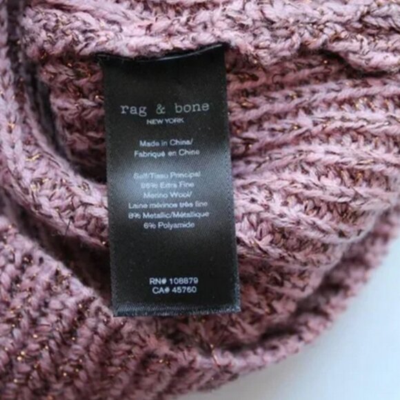 Rag & Bone Jubliee Crew Sweater Dusty Rose Size Large Merino Wool Knit - Picture 11 of 12